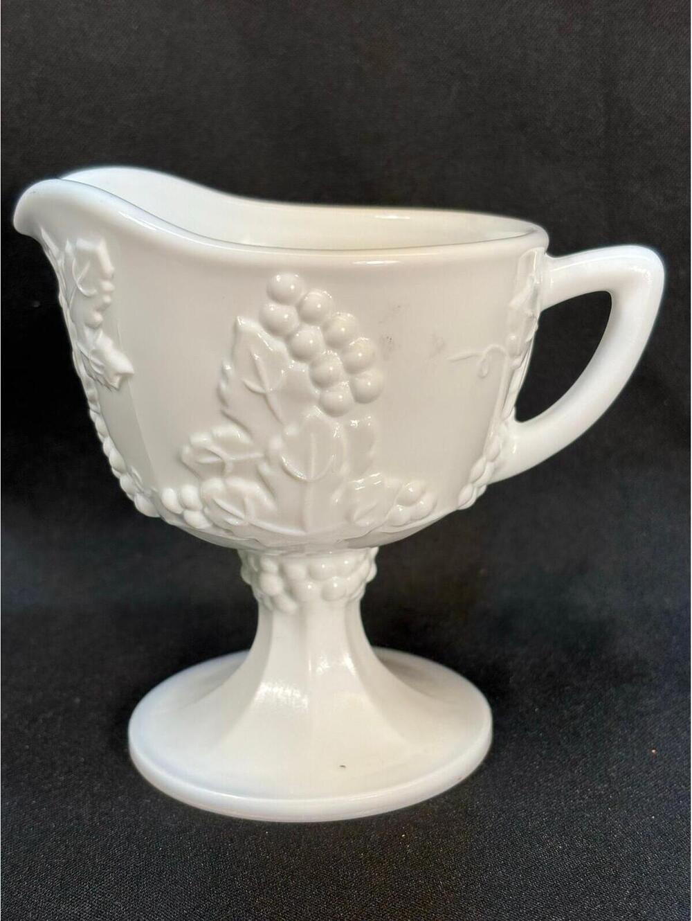 22 - vintage milk glass Indiana Glass Company in the Harvest Grape pattern